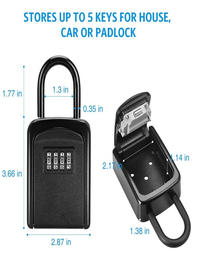 AMIR Wall Mounted Key Lock Box - New Version Weatherproof 4 Digit Combination Safe With Removable Shackle, 5 Keys Capacity for Indoor Outdoor Use, Small Size 3.66 Inch - Image 4